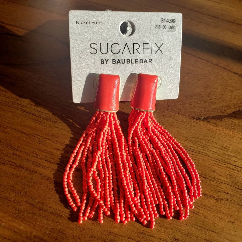 Sugarfix By BaubleBar Red Tassel Earrings
